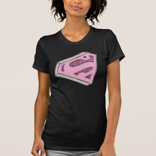 Supergirl Sketched Pink Logo T-shirt (Voorkant)