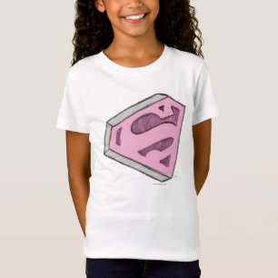 Supergirl Sketched Pink Logo T-shirt