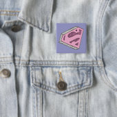 Supergirl Sketched Pink Logo Vierkante Button 5,1 Cm (In situ)