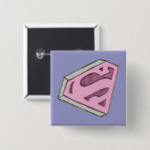 Supergirl Sketched Pink Logo Vierkante Button 5,1 Cm (Voorkant /achterkant)