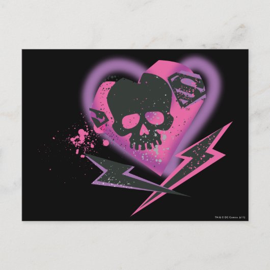Supergirl Skulls en Lightning Briefkaart (Voorkant)
