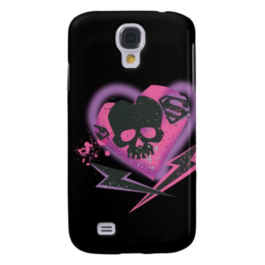 Supergirl Skulls en Lightning Case-Mate Samsung Galaxy Hoesje (Achterkant)