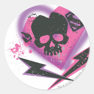 Supergirl Skulls en Lightning Ronde Sticker