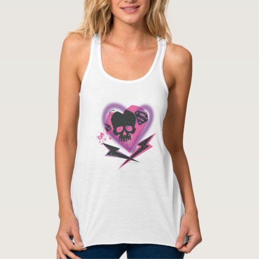Supergirl Skulls en Lightning Tanktop (Voorkant)