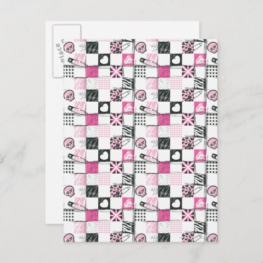 Supergirl Skulls en Pins Pattern Briefkaart (Voorkant / Achterkant)