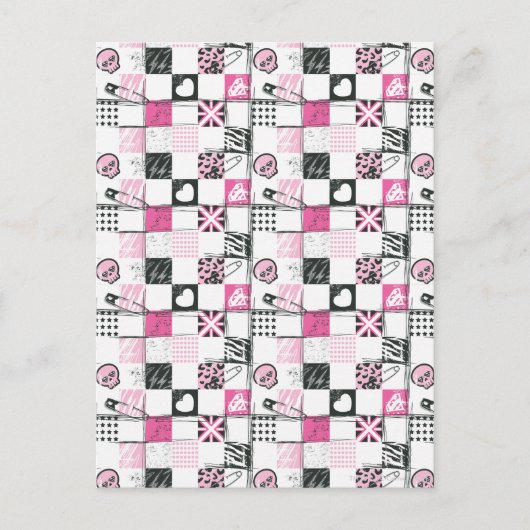 Supergirl Skulls en Pins Pattern Briefkaart (Voorkant)