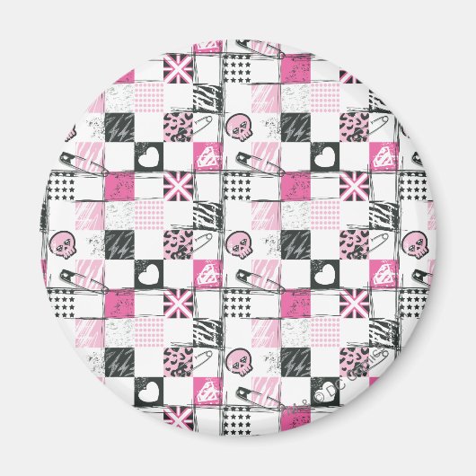 Supergirl Skulls en Pins Pattern Magneet (Voorkant)