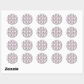 Supergirl Skulls en Pins Pattern Ronde Sticker (Vel)