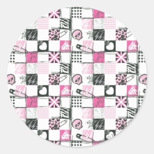Supergirl Skulls en Pins Pattern Ronde Sticker