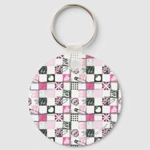 Supergirl Skulls en Pins Pattern Sleutelhanger