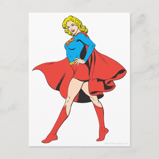 Supergirl slaat een pos aan briefkaart (Voorkant)