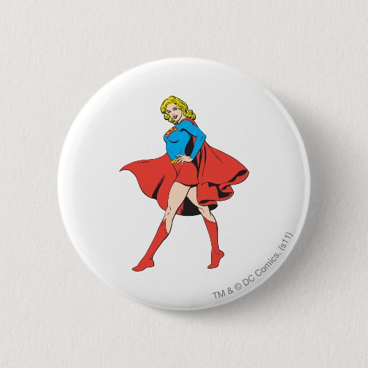 Supergirl slaat een pos aan ronde button 5,7 cm (Voorkant)