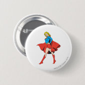 Supergirl slaat een pos aan ronde button 5,7 cm (Voorkant /achterkant)