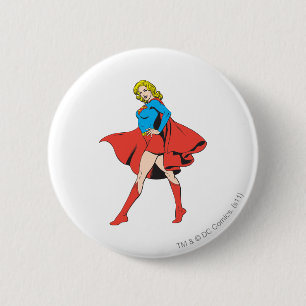Supergirl slaat een pos aan ronde button 5,7 cm