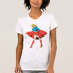 Supergirl slaat een pos aan t-shirt