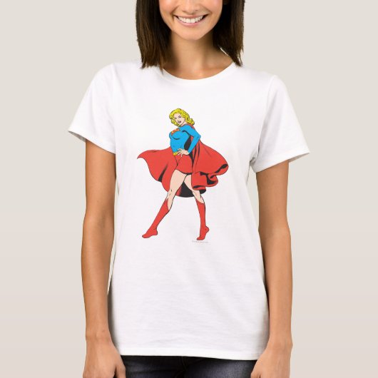 Supergirl slaat een pos aan t-shirt (Voorkant)