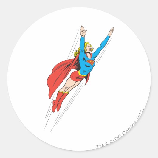 Supergirl Soars High Ronde Sticker (Voorkant)