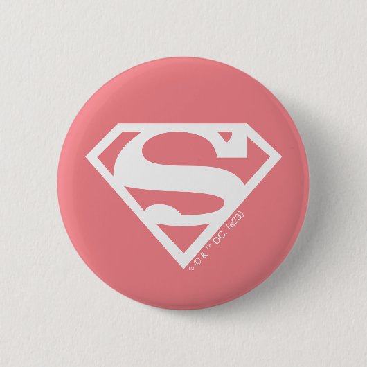 Supergirl Solid S-Shield Ronde Button 5,7 Cm (Voorkant)