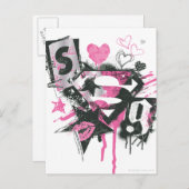 Supergirl Spills en Scribbles Collage Briefkaart (Voorkant / Achterkant)
