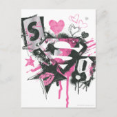 Supergirl Spills en Scribbles Collage Briefkaart (Voorkant)