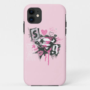 Supergirl Spills en Scribbles Collage Case-Mate iPhone Case