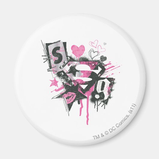 Supergirl Spills en Scribbles Collage Magneet (Voorkant)