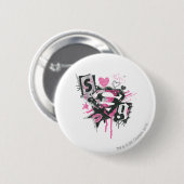 Supergirl Spills en Scribbles Collage Ronde Button 5,7 Cm (Voorkant /achterkant)