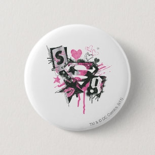 Supergirl Spills en Scribbles Collage Ronde Button 5,7 Cm