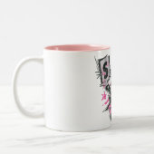 Supergirl Spills en Scribbles Collage Tweekleurige Koffiemok (Links)