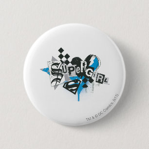 Supergirl spills en Splatter Ronde Button 5,7 Cm