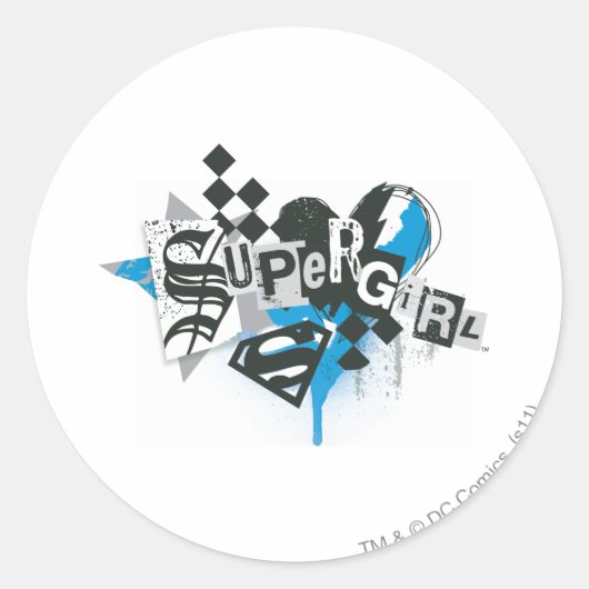 Supergirl spills en Splatter Ronde Sticker (Voorkant)
