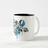 Supergirl spills en Splatter Tweekleurige Koffiemok (Voorkant rechts)
