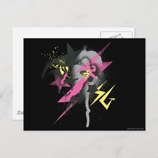 Supergirl Spray Paint Briefkaart (Voorkant / Achterkant)