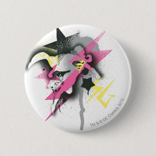 Supergirl Spray Paint Ronde Button 5,7 Cm