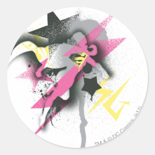 Supergirl Spray Paint Ronde Sticker