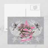 Supergirl Star en Rozen Briefkaart (Voorkant / Achterkant)