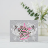 Supergirl Star en Rozen Briefkaart (Staand voorkant)