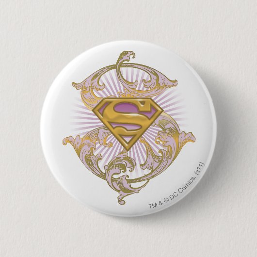 Supergirl Starbust Logo Ronde Button 5,7 Cm (Voorkant)