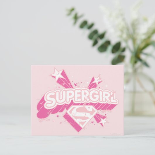 Supergirl Stars en Logo Briefkaart (Staand voorkant)