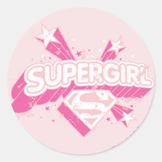 Supergirl Stars en Logo Ronde Sticker (Voorkant)