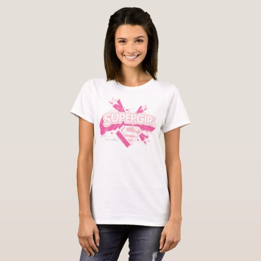 Supergirl Stars en Logo T-shirt (Voorkant volledig)
