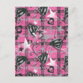 Supergirl Stars en Skulls Pattern Briefkaart (Voorkant)