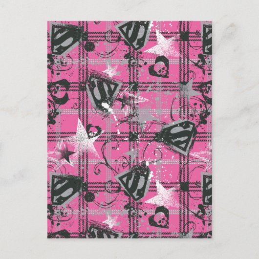Supergirl Stars en Skulls Pattern Briefkaart (Voorkant)