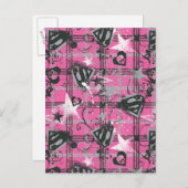 Supergirl Stars en Skulls Pattern Briefkaart (Voorkant / Achterkant)