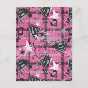 Supergirl Stars en Skulls Pattern Briefkaart