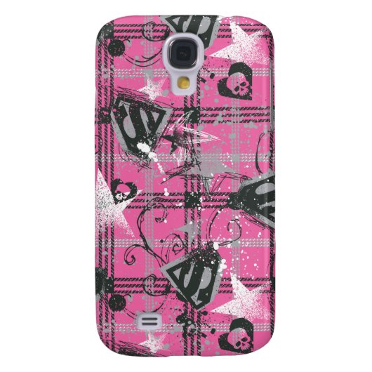 Supergirl Stars en Skulls Pattern Case-Mate Samsung Galaxy Hoesje (Achterkant)