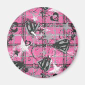 Supergirl Stars en Skulls Pattern Magneet (Voorkant)