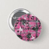 Supergirl Stars en Skulls Pattern Ronde Button 5,7 Cm (Voorkant /achterkant)