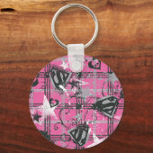 Supergirl Stars en Skulls Pattern Sleutelhanger (Voorkant)