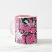 Supergirl Stars en Skulls Pattern Tweekleurige Koffiemok (Voorkant links)